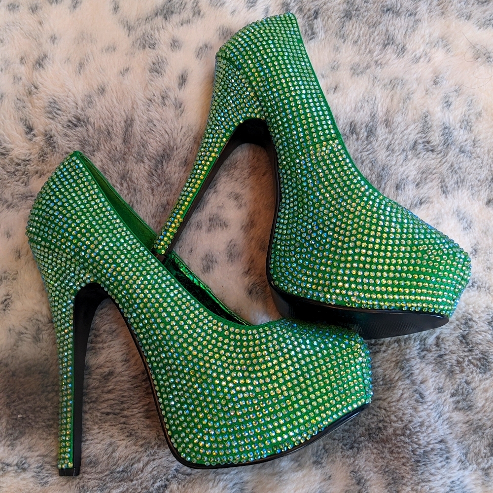Bordello Rhinestone pinup heels